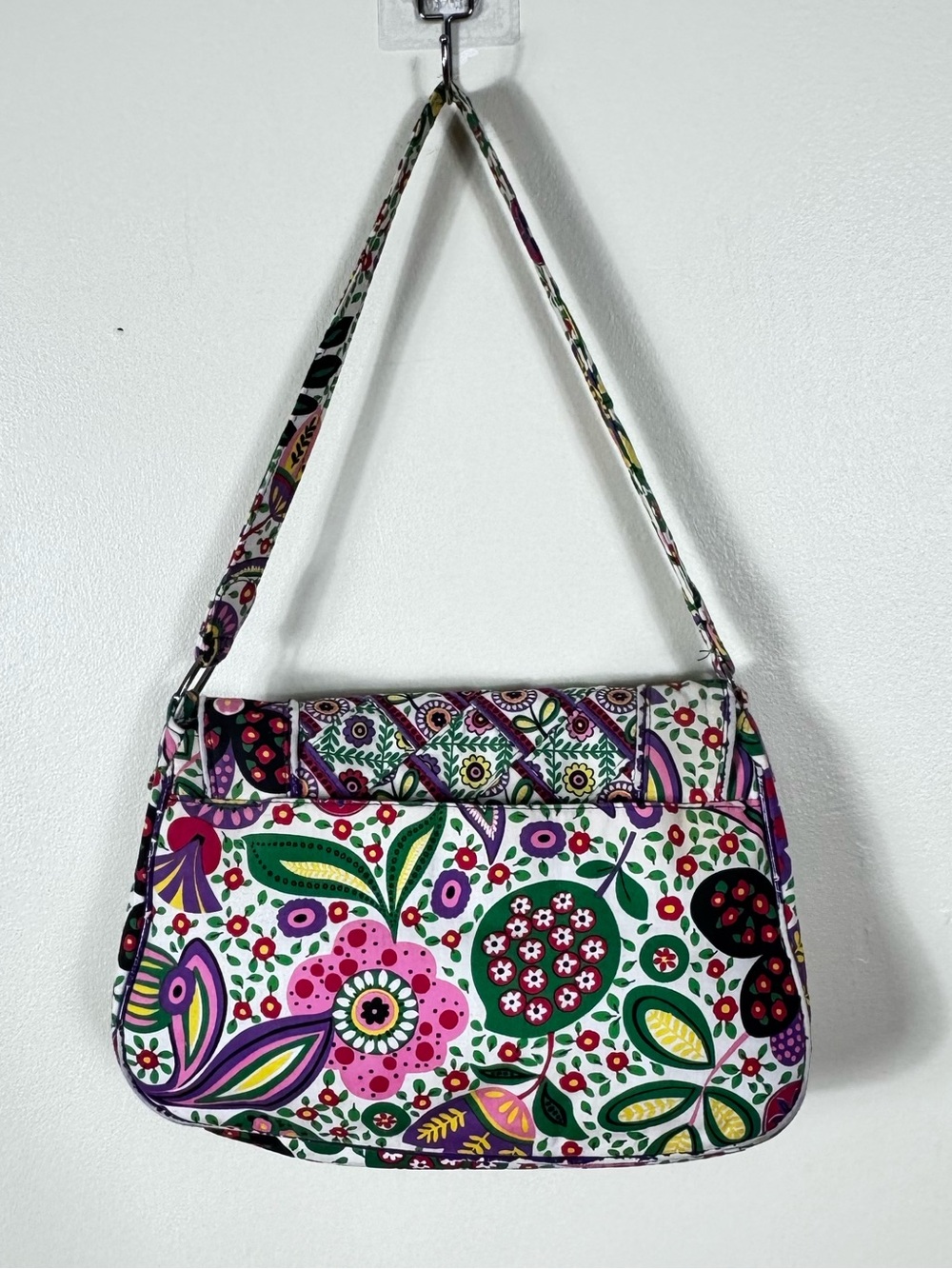 Vera Bradley Viva La Vera Flap Shoulder Bag Floral Quilted Cotton Cottage Retire - Picture 4 of 6